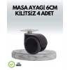 Halı ve Beton Uyumlu Kilitsiz Mobilya Tekerleği 4’lü