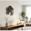 Hayat Ağacı Duvar Tablosu MDF Lazer Kesim Altıgen Geometrik Modern Duvar Süsü
