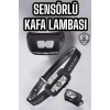 Kafa Lambası Kamp Lambası Sensörlü Şarjlı Ayarlanabilir