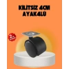 Kilitsiz 4 cm Tekerlek Ayak 4’lü Set Sessiz ve Dayanıklı