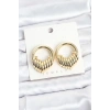 Pirinç Gold Renk Halka Sarmal Model Vintage Kadın Küpe