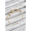 Pirinç Zirkon Taşlı Kelebek Ve Yıldız Model Gold Renk Charm Bileklik