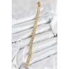 Pirinç Zirkon Taşlı Sıralı Ok Model Gold Renk Kadın Bileklik