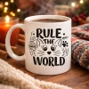 Rule The World Kedi Desenli Porselen Kupa MODEL 61 Sevimli Kedi Figürlü Kahve Kupası