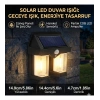 Rustik Ampul İkili Solar Duvar Aplik Güneş Enerjili Hareket Sensörlü