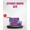 Seyahat Boy Banyo Seti 5’li Mini Şişe ve Krem Kutusu Çantalı