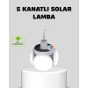 Solar Güneş Enerjili ve USB Şarjlı 5 Kanatlı LED Kamp Lambası