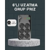 Termal Akım Korumalı 6’lı Uzatma Priz USB Type-C Hızlı Şarj 2500W
