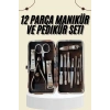 Tırnak Bakımı Tırnak Makası Profesyonel 12 Parça El Ayak Manikür Pedikür Seti