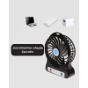 USB Girişli Taşınabilir Masaüstü Mini Fan – 3 Kademeli Hız, Şarjlı, Işıklı, Sessiz Çalışma