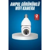 Wifi Güvenlik Kamerası Çift kameralı Ampule Takılabilir Sensörlü