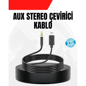 1 Metre Lightning to Aux Çevirici Kablo Stereo Ses Yüksek Kalite