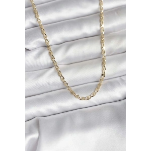 14K Gold Renk Kaplama Ezme Plaka Model CM Kadın Kolye