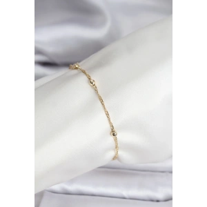 14K Gold Renk Kaplama Topçuklu Model CM Kadın Bileklik