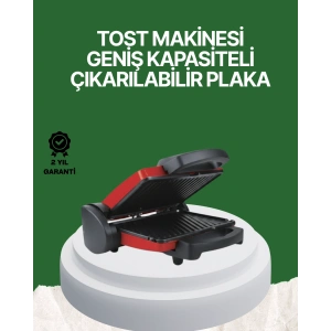 2000 Watt Teflon Tost Makinesi – Geniş Plaka, Ayarlanabilir Isı, Kolay Temizlik