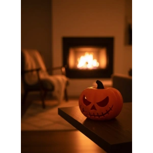 23×15 cm Korku Temalı Balkabağı Biblo Dekoratif Ev Ofis Süs Eşyası