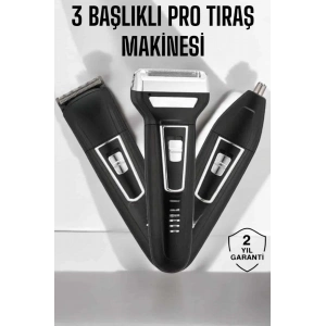 3 Başlıklı Profesyonel Tıraş Makinesi