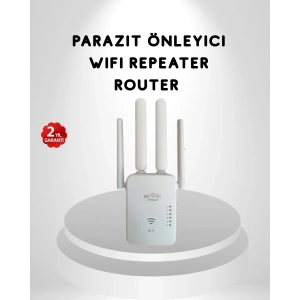 300Mbps WiFi Menzil Genişletici 4 Antenli WPA3 Güvenlikli Priz Tipi Repeater