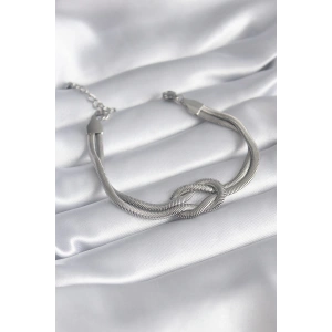 316L Çelik Çelik Gold Renk İtalyan Zincir Düğüm Model Kadın Bileklik