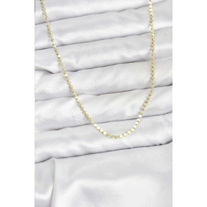 316L Çelik Gold Renk İnce Ezme Zincir Kadın Kolye