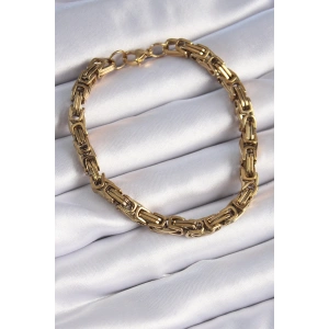 316L Çelik Gold Renk Kral Zincir Model Erkek Bileklik