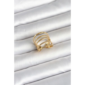 316L Çelik Gold Renk Sıralı Model Kadın Yüzük