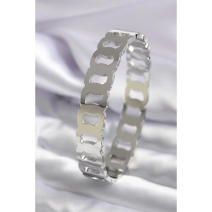 316L Çelik Gümüş Renk Geçme Halka Model Kadın Kelepçe