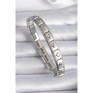 316L Çelik Gümüş Renk Kalp İşleme Nomination Charm Bileklik