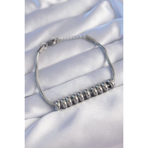 316L Çelik Gümüş Renk Oval Figürlü Bileklik