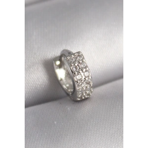 316L Çelik Gümüş Renk Zirkon Taşlı Tragus Piercing
