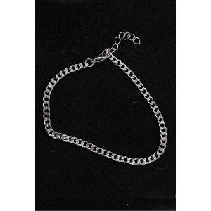 316L Çelik İnce Klasik Model Gümüş Renk Erkek Bileklik