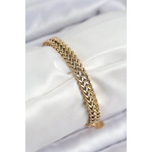 316L Çelik Örme Zincir Model Gold Renk Kadın Bileklik