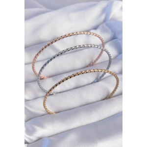 316L Çelik Renkli İnce Burgu Model Ajda Bilezik Seti