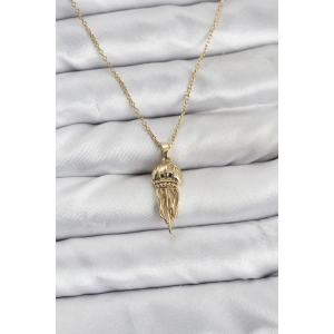 316L Çelik Zincir Gold Renk Deniz Anası Model Zirkon Taşlı Kadın Kolye