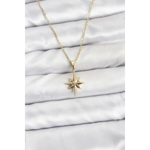 316L Çelik Zincir Gold Renk Kutup Yıldızı Model Kadın Kolye