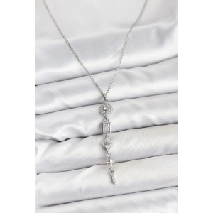 316L Çelik Zincir Gümüş Renk Kutup Yıldızı Enerji Model Kadın Y Kolye