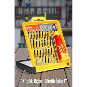 32 Parça Hassas Tornavida Seti – Manyetik Uçlu | Elektronik, Saat, Telefon Tamiri İçin