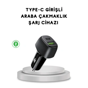 38W Araç Şarj Cihazı Type-C PD USB Hızlı Şarj Çift Port