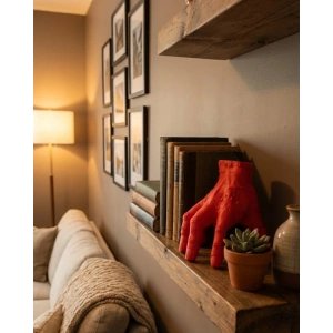 3D Dekoratif Kırmızı El Biblo 17x16 cm Modern Ev Aksesuarı