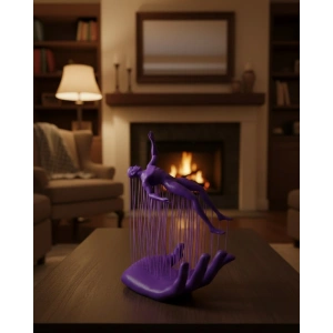 3D El İnsan Figürü Mor Modern Sanatsal Dekoratif Biblo 12x18 cm