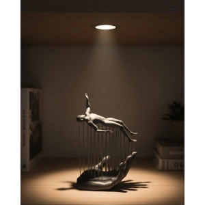 3D El Üzerinde İnsan Figürü Gri Minimal Masa Üstü Dekor