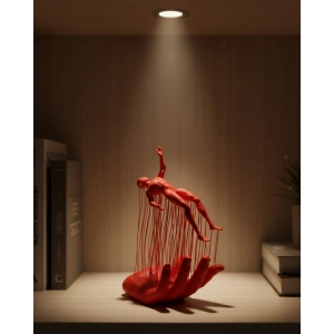 3D El Üzerinde İnsan Figürü Kırmızı Sanatsal Masa Üstü Dekor 12x18 cm