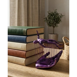 3D Mor İnsan Figürü Dekoratif Duvar ve Masa Üstü Sanat Objesi