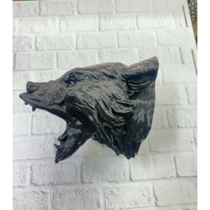 3D Siyah Ayı Başı Duvar Dekoru Modern Asılabilir Heykel 25x19 cm