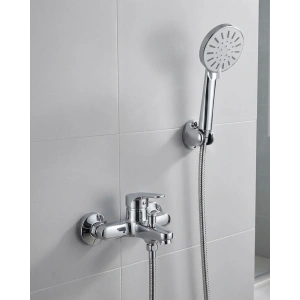 4 Kademeli Krem Duş Seti El Duşu Başlığı Spiral Hortum ve Duvar Askısı