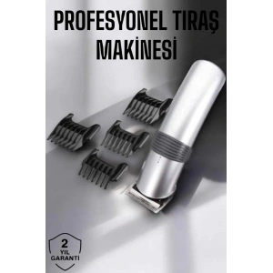 4 Taraklı Taşınabilir Profesyonel Saç ve Sakal Kesme Tıraş Makinesi