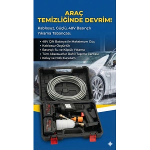 48V Şarjlı Çift Bataryalı Taşınabilir Basınçlı Oto Yıkama Bahçe Sulama Tabancası