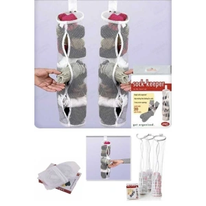 5 Adet Dolap İçi Asılabilir Temiz Çorap Düzenleyici Çorap Filesi Askılık