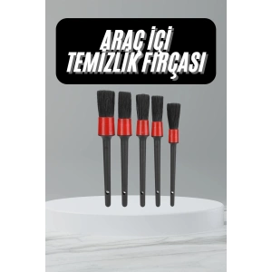 5 Adet Oto Detaylı Temizleyici Araç İçi Temizlik Fırça Seti Koltuk Döşeme Kapı Toz Alma Fırçası