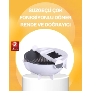 5 Fonksiyonlu Döner Süzgeçli Rende ve Dilimleyici Aparat